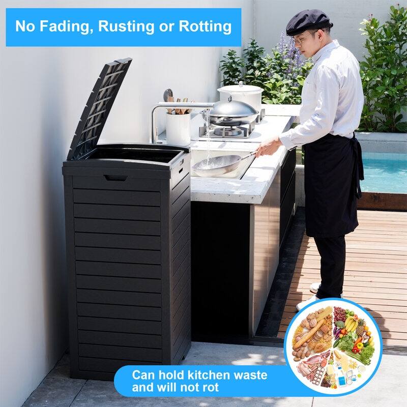 Resin Step On Curbside Trash Can & Recycling Bin