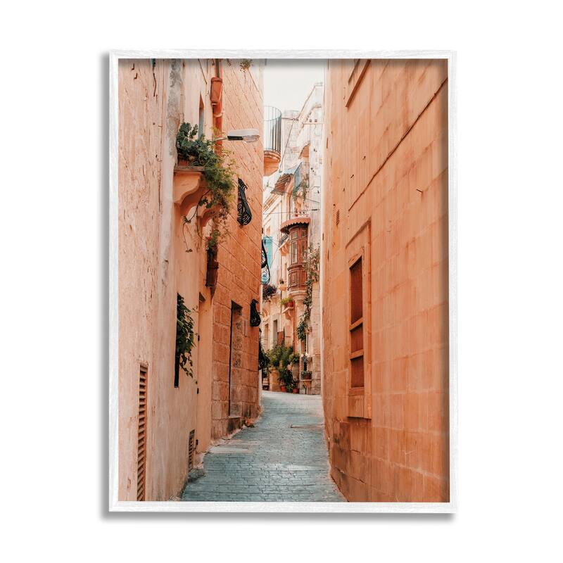 Stupell Urban Alley Path Photography Framed Giclee Art by Krista Broadway - 24 x 30 - White