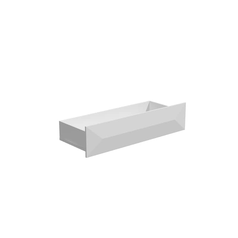 Asymmetrical Drawer Highboy - Chic White Storage Chest with Gold Legs