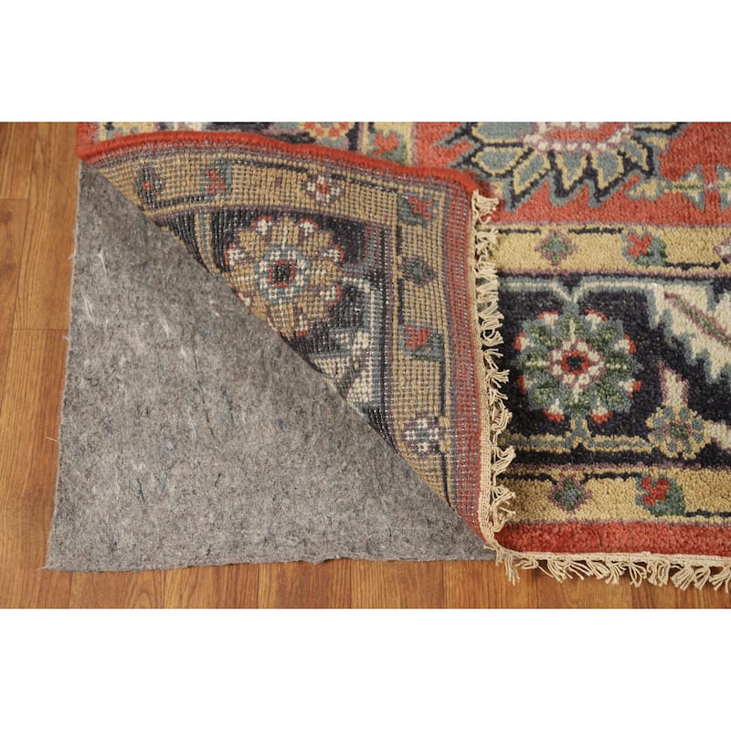 Traditional Heriz Serapi Indian Area Rug Handmade Floral Wool Carpet - 7'10" x 9'8"