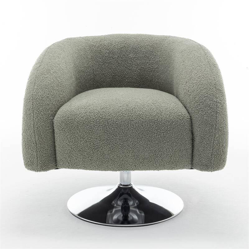 Modern Single Swivel Upholstered Sofa Chair with Base