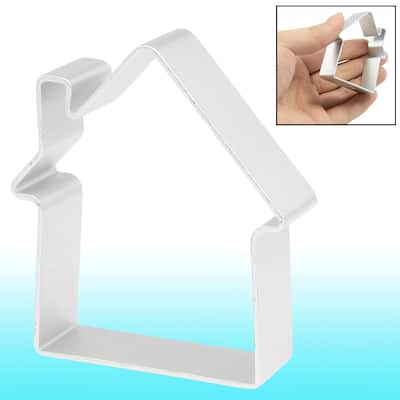 Kitchen DIY House Shape Aluminum Alloy Cookie Biscuit Baking Cutter Mold - Silver Tone