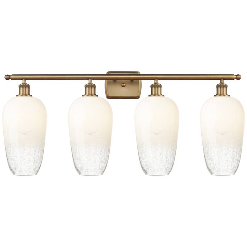 Innovations Lighting 516-4W-16-37 Brookhaven Flute Vanity Brookhaven - Brushed Brass / Opal