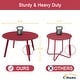 preview thumbnail 10 of 33, Clihome Weather Resistant Round Steel Patio Large Coffee Table