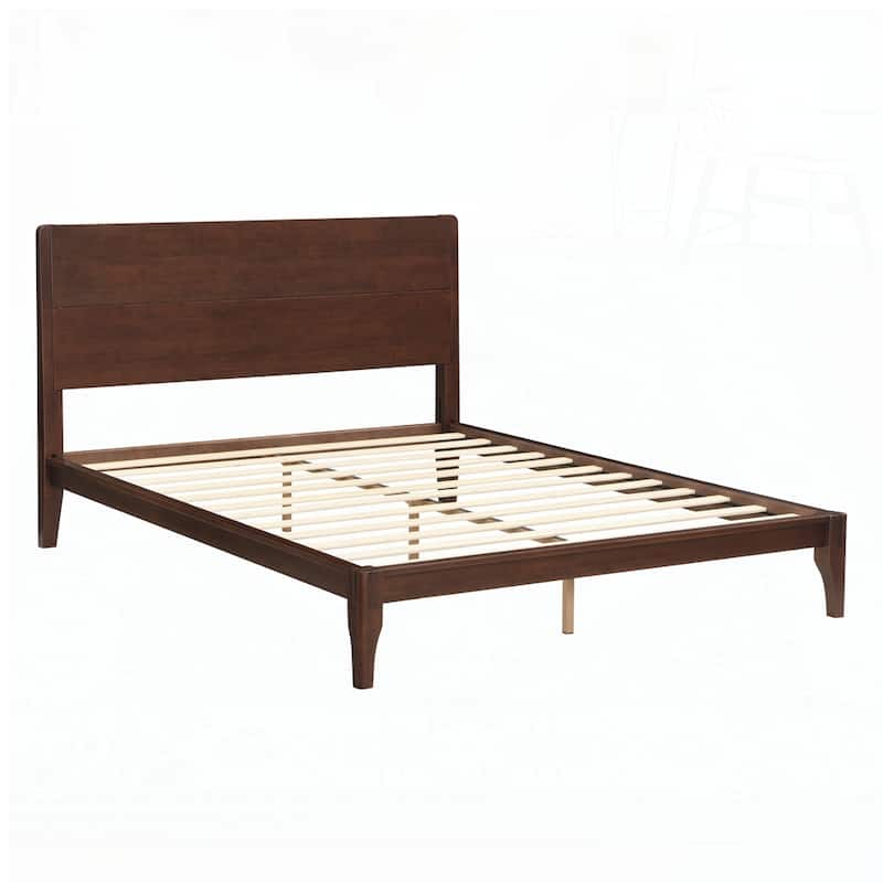 Bamboo Wood Platform Bed with Wood Slat Support