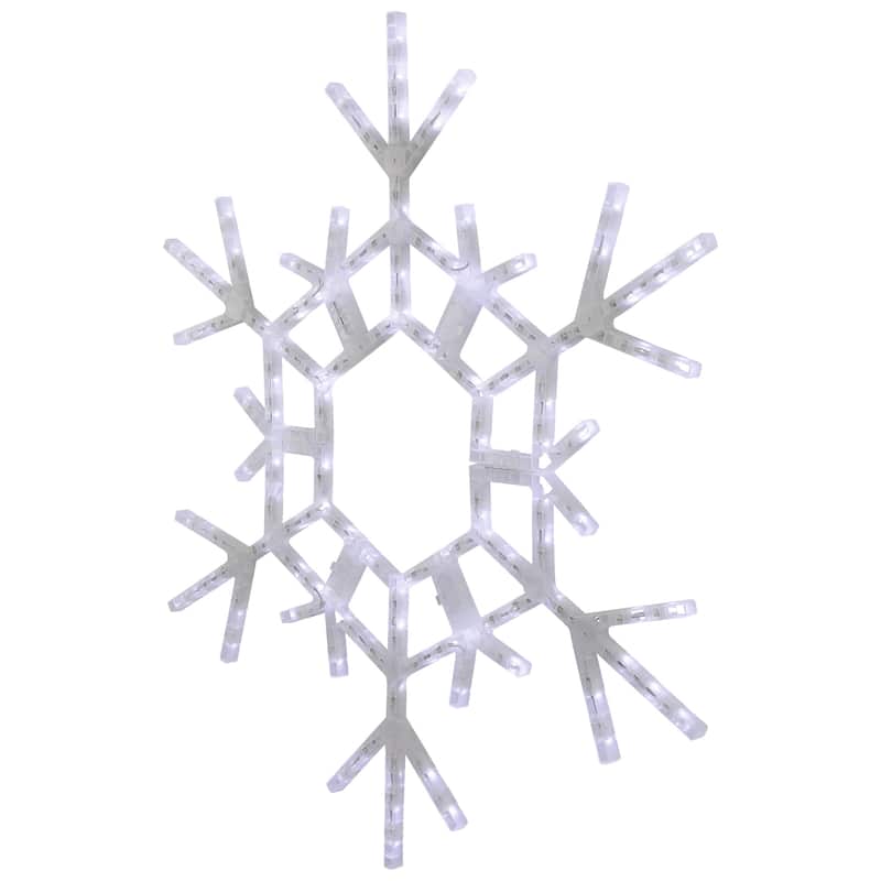 LED Lighted Large Foldable Snowflake Outdoor Christmas Decoration - 36" - Pure White