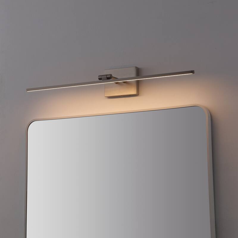 28" Swivel Integrated Dimmable LED Rechargeable Picture Light, Sensor, by JONATHAN Y - N/A - Nickel