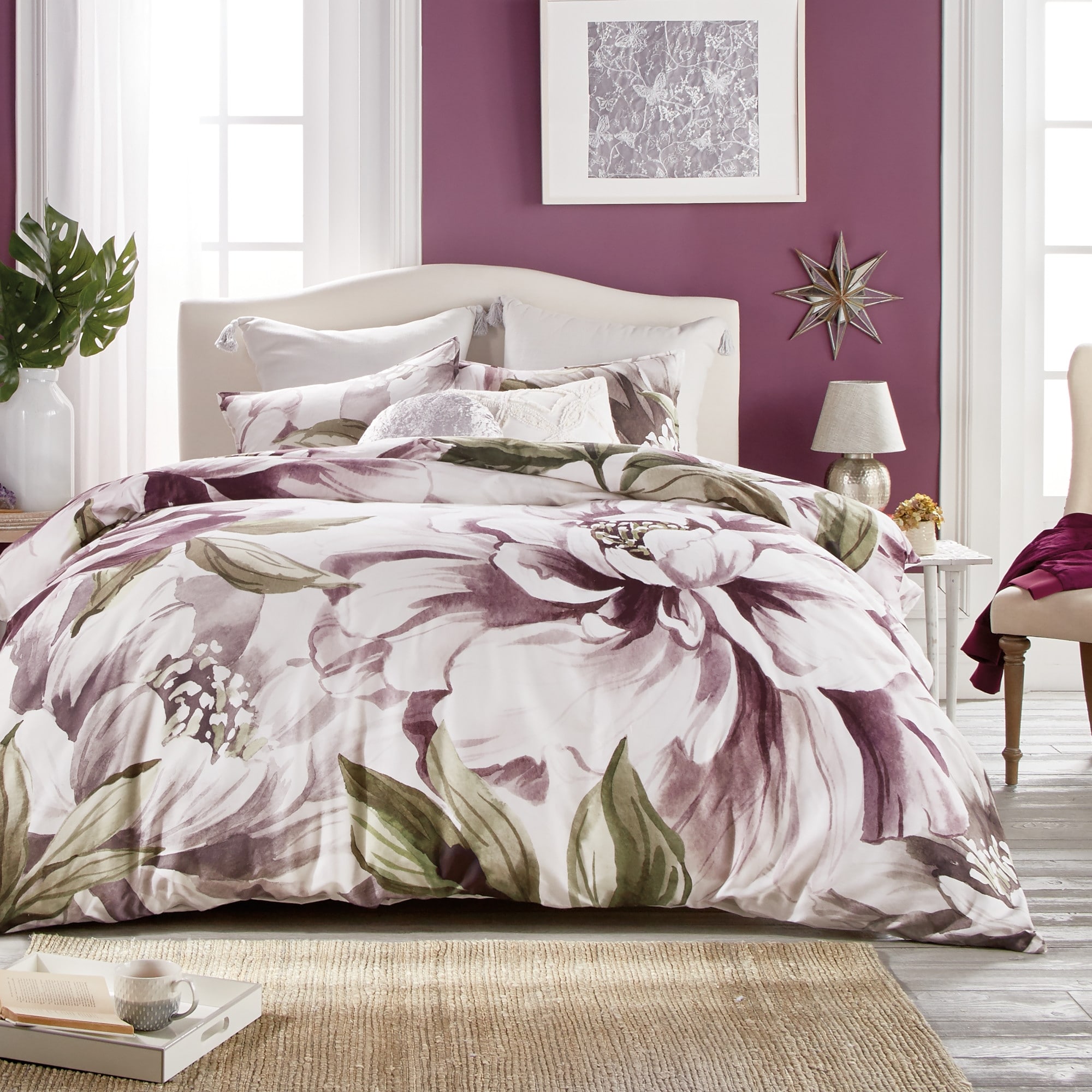 Shop Jacinda Floral Bloom Cotton Sateen Comforter And Sham Set Overstock 31967879