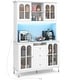preview thumbnail 10 of 8, Gymax 73'' Tall Kitchen Pantry Storage Cabinet w/ LED Lights and Power