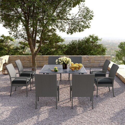 Martha Stewart Monarch 9-Piece Dining Set in Dark Grey