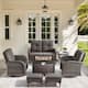 Option Brown Rattan - Grey Cushion