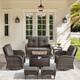 Option Brown Rattan - Grey Cushion