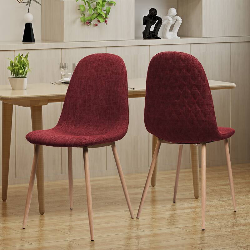 Fabric Dining Chair Set of 2 Round Back Accent Chairs Arc Lounge Chair