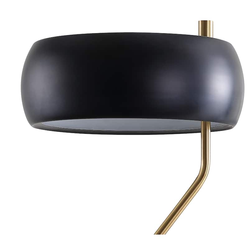 Lucius 22.5" Moody Metal LED Desk Lamp, Black/Brass Gold by JONATHAN Y