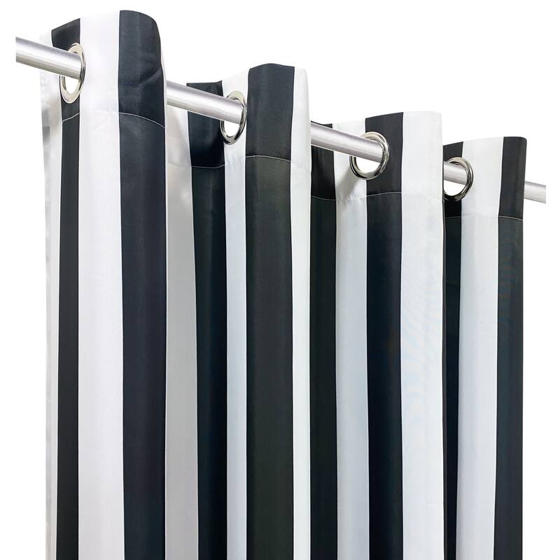 Seascapes Stripe Indoor/Outdoor Grommet Curtain Panel - Pair