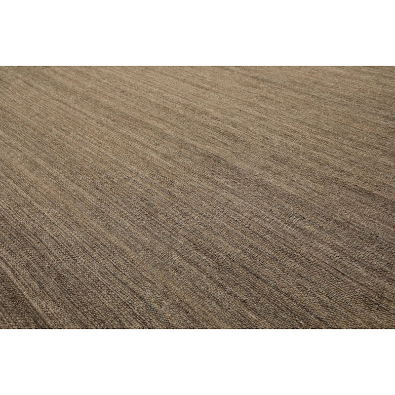 10'1''x13'10'' Hand Woven Wool Taupe Kilim Modern Flatweave Rug - 10' 1'' x 13' 10''