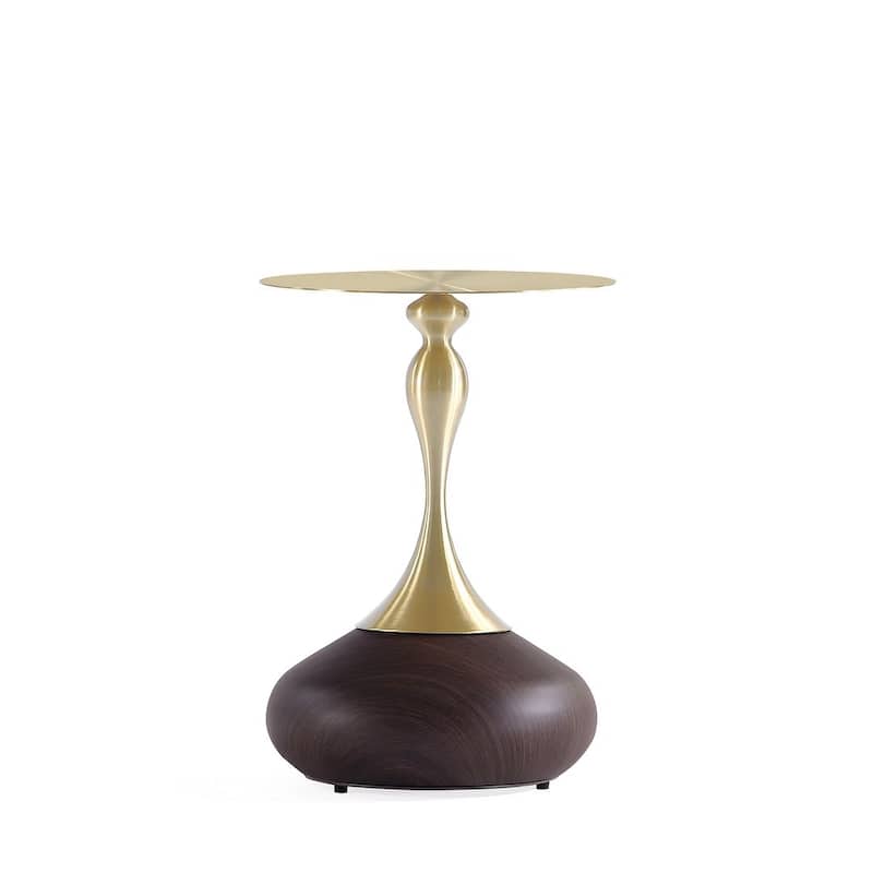 Manhattan Comfort Modern Patchin Gold Tabletop End Table