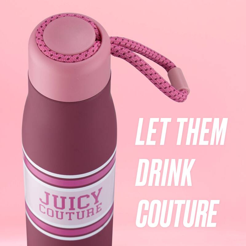 Juicy Couture Luxe Loop Hydration Stainless Steel Tumbler With Woven Loop Handle