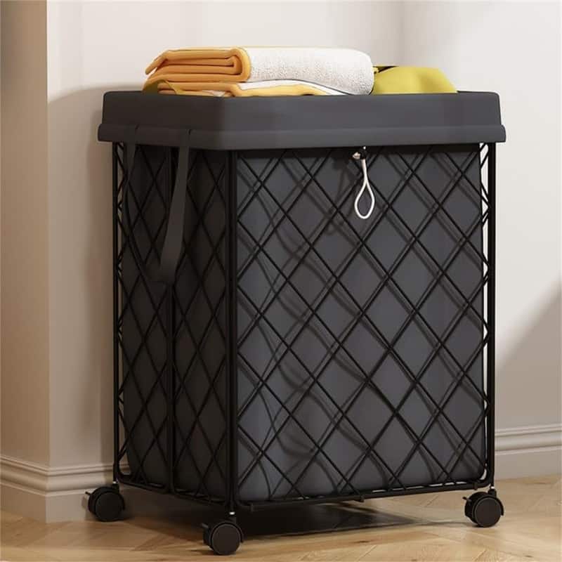 Laundry Hamper on Wheels92L Basket Large Laundry Collapsible - 18"L x 13.8"W x 22.8"H