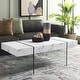 preview thumbnail 5 of 41, SAFAVIEH Jacob Glass Leg Rectangular Coffee Table - 43.3" W x 23.6" L x 15.7" H