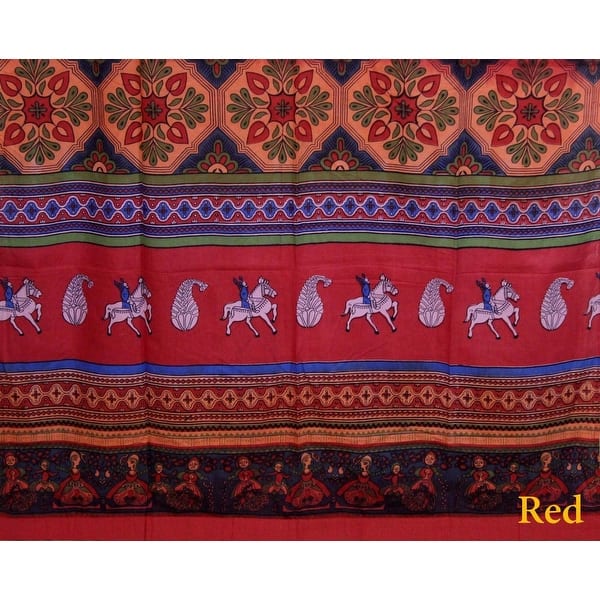 Shop Curtains For Living Room Cotton Kalamkari Floral Tie Dye Tab