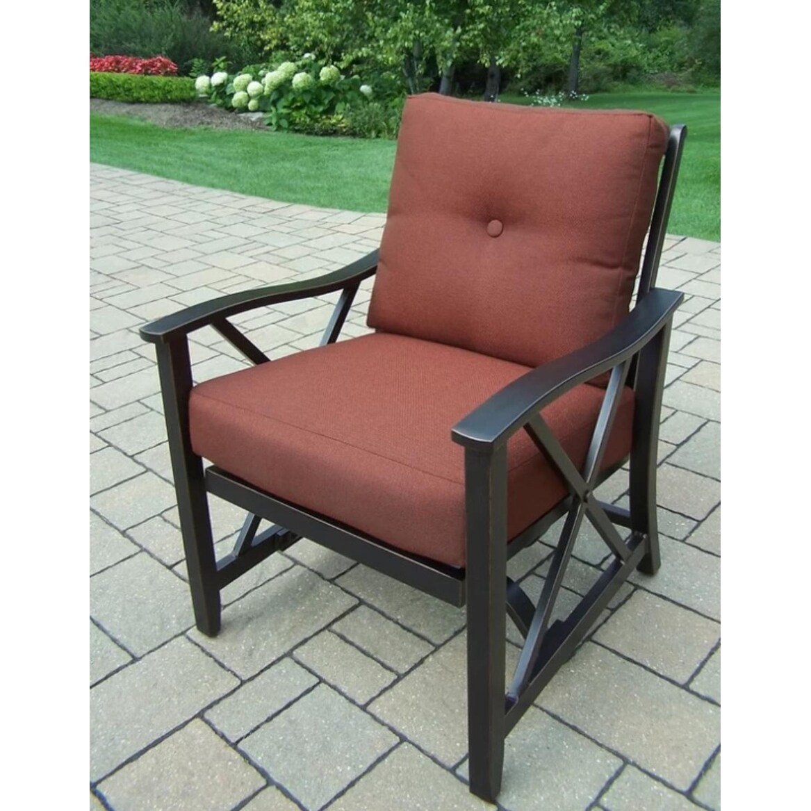 Shop Set Of 2 Antique Bronze Finish Aluminum Outdoor Patio Deep