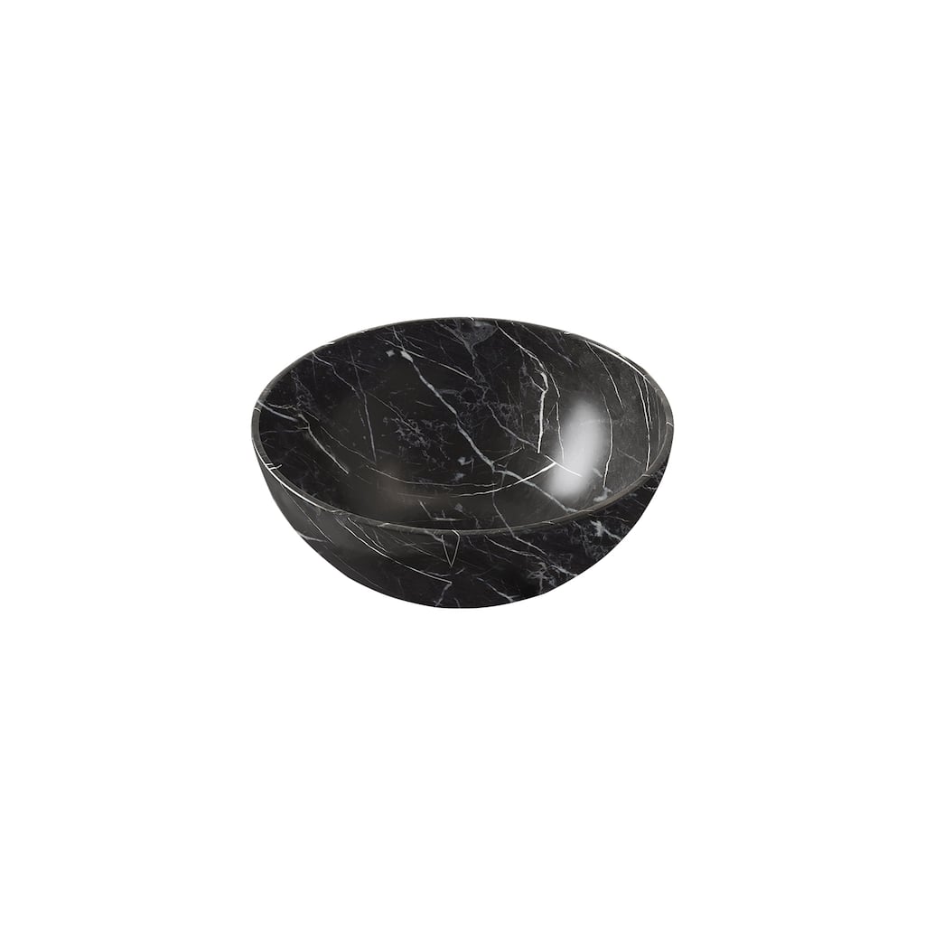14'' Bathroom Bowl Ceramic Sink with Stone Pattern, No Faucet, Matte Black