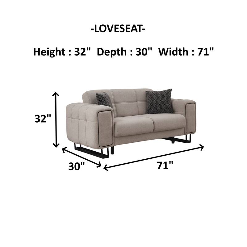 Arvento 2 Pieces Living Room Sets 1 Sofa 1 Love seat