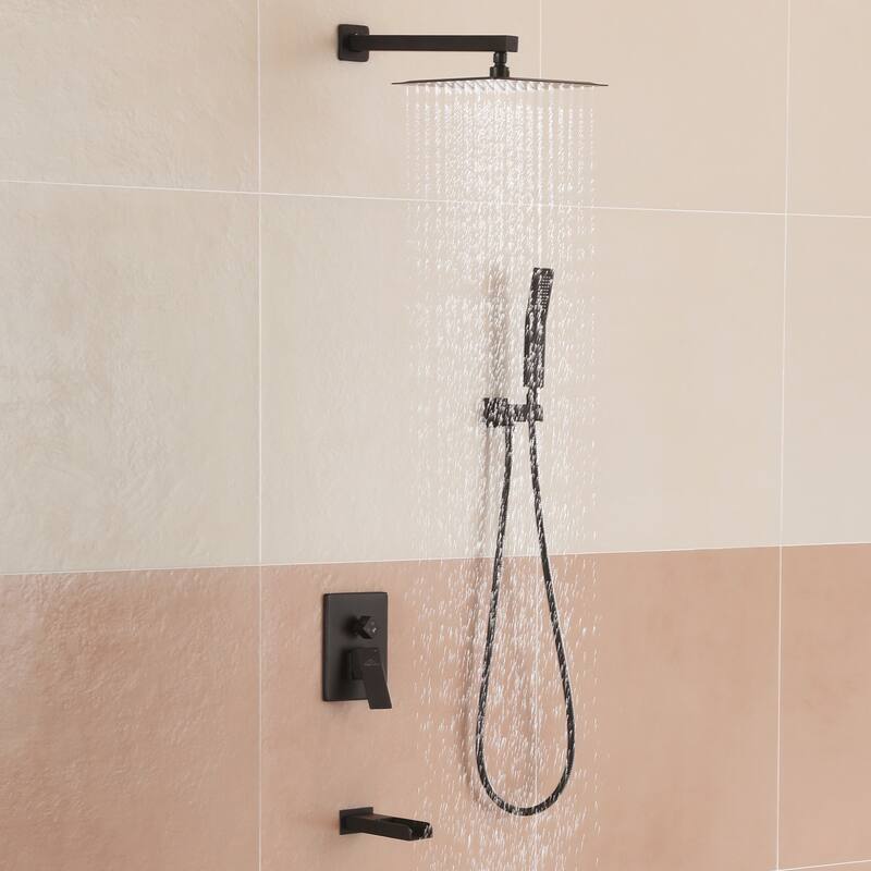 3-Function 10/12-In Wall Mounted Shower System with Handheld Shower