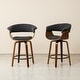 preview thumbnail 129 of 167, Glitzhome Set of 2 or 4 Modern Counter & Bar Height Wooden Swivel Bar Stools