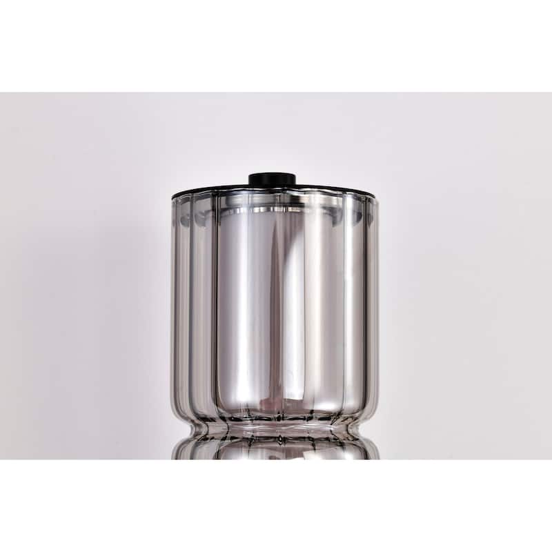 Evander LED Wall Sconce Matte Black Finish Smoked Glass - Matte Black