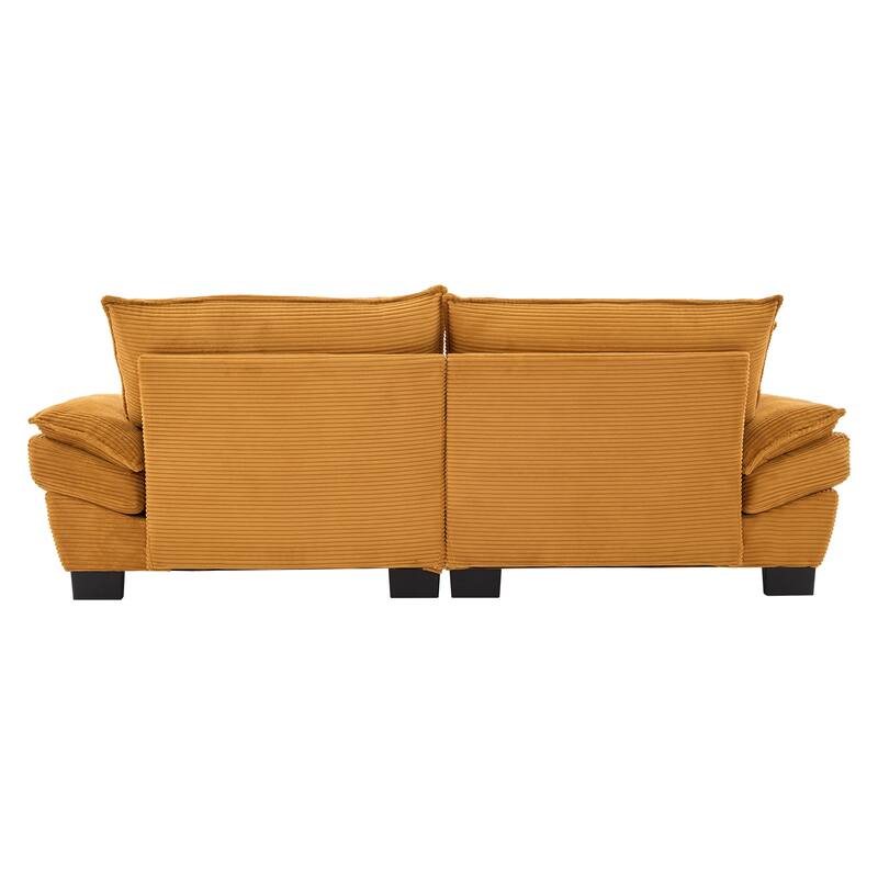 Corduroy Upholstered Loveseat Sofa, 2 Seater Sofa with Pillows, Deep Seat Sectional Sofa with Removable Cushions