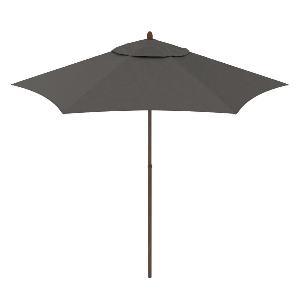 North Bend 9' Rd Faux Wood Steel Patio Umbrella, Push Open Pin Stop by Havenside Home