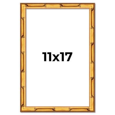 11x17 Frame Gold Bamboo Picture Frame - Complete Modern Photo Frame
