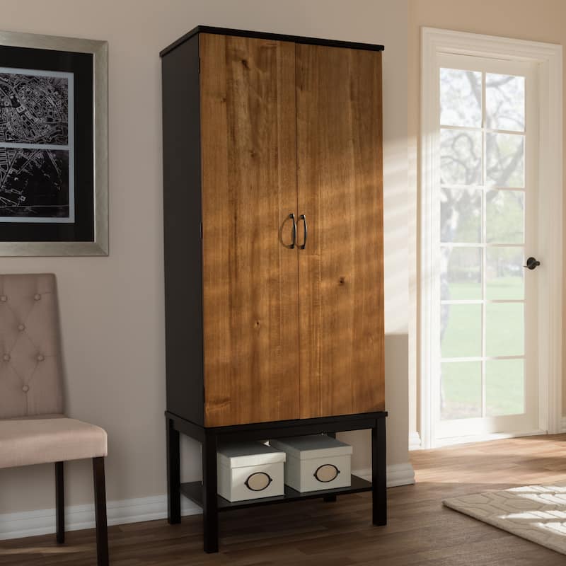 Mid-Century Two-Tone Wine Cabinet by Baxton Studio