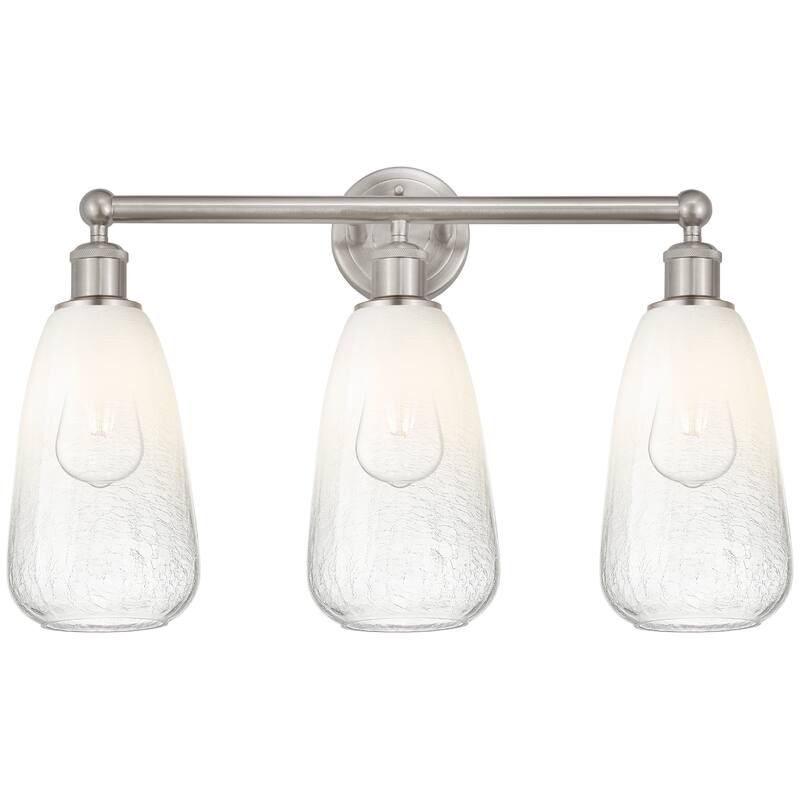 Innovations Lighting Endless Possibilities Edison - Brookhaven Almond - 3 Light 24" Bath Vanity Light - Brushed Satin Nickel/Opal