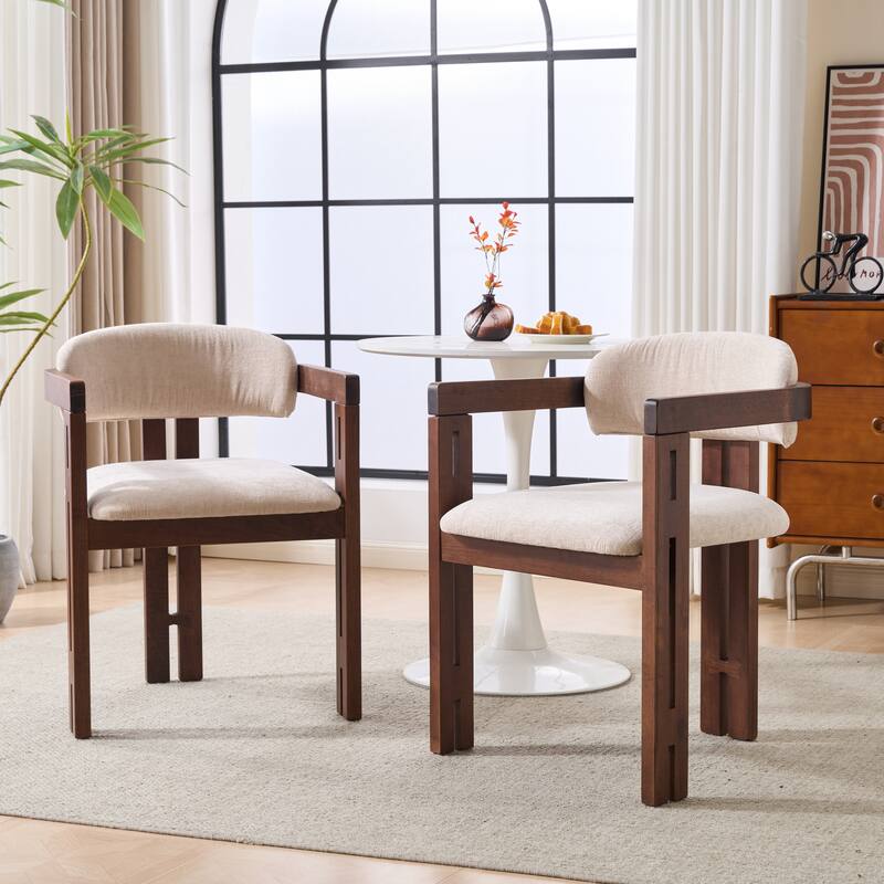 Christopher Knight Home - Modern Wooden Upholstered Dining Chair with Round Back