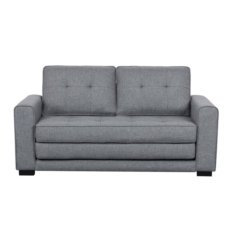 Daisy Modern Fabric Loveseat and Sofa Bed - Light Grey