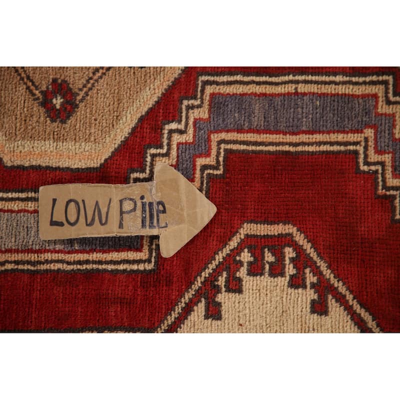 Red Ardebil Persian Runner Rug Handmade Vintage Wool Carpet - 3'0"x 12'0"