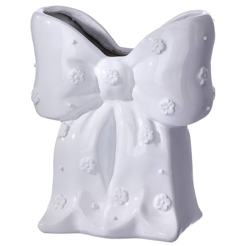 7" Resin Bowtie Vase