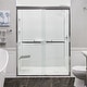 preview thumbnail 16 of 20, Frederick 59 in. W x 58 in. H Sliding Semi-Frameless Shower Door in Brushed Nickel with Clear Glass - 60 x 58