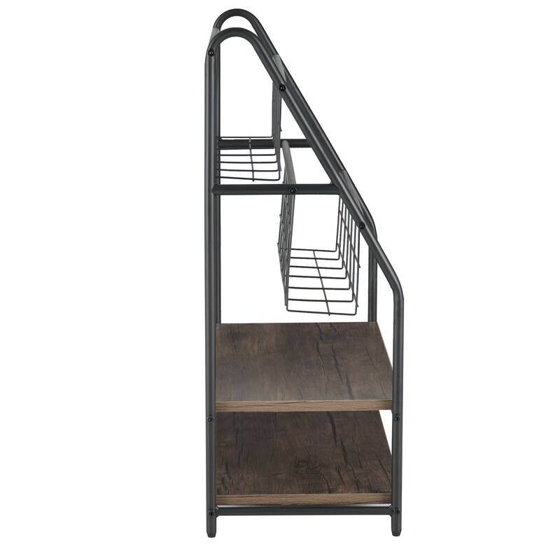 VECELO 29.53" H 4-Tier Metal Frame Magazine Rack Open Shelf Bookcase Storage Organizer for Living Room