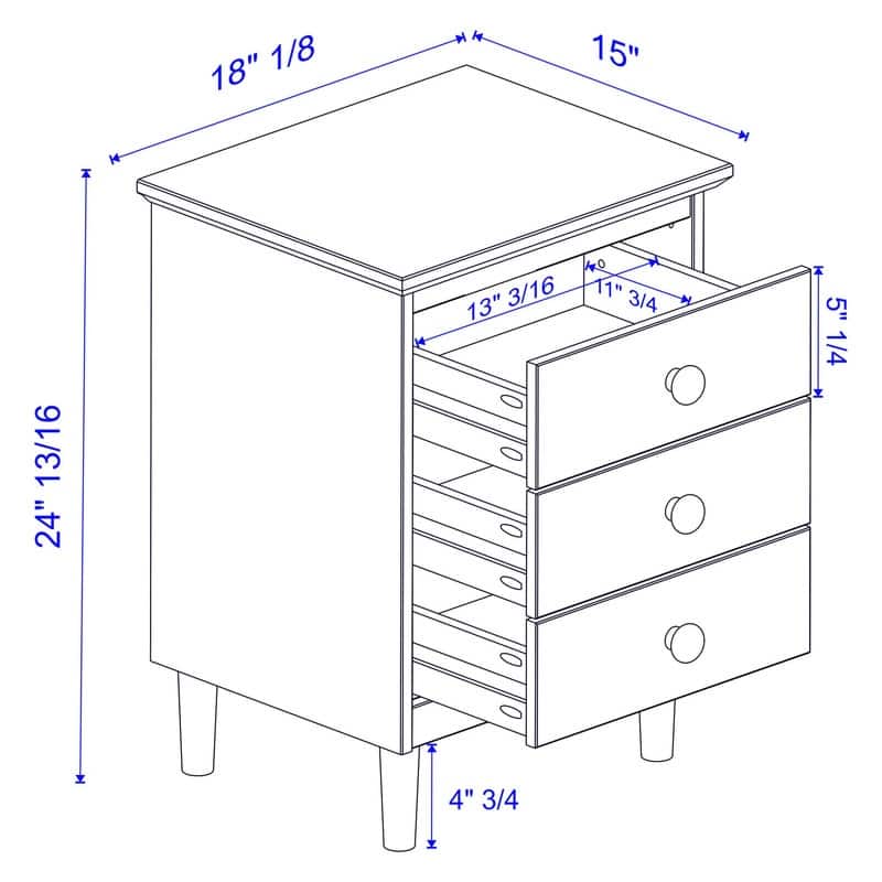 3 Drawer Nightstand