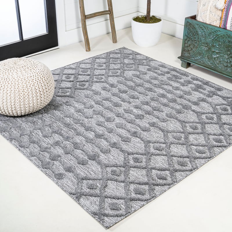 JONATHAN Y Portmany Moroccan Diamond Indoor/Outdoor Area Rug