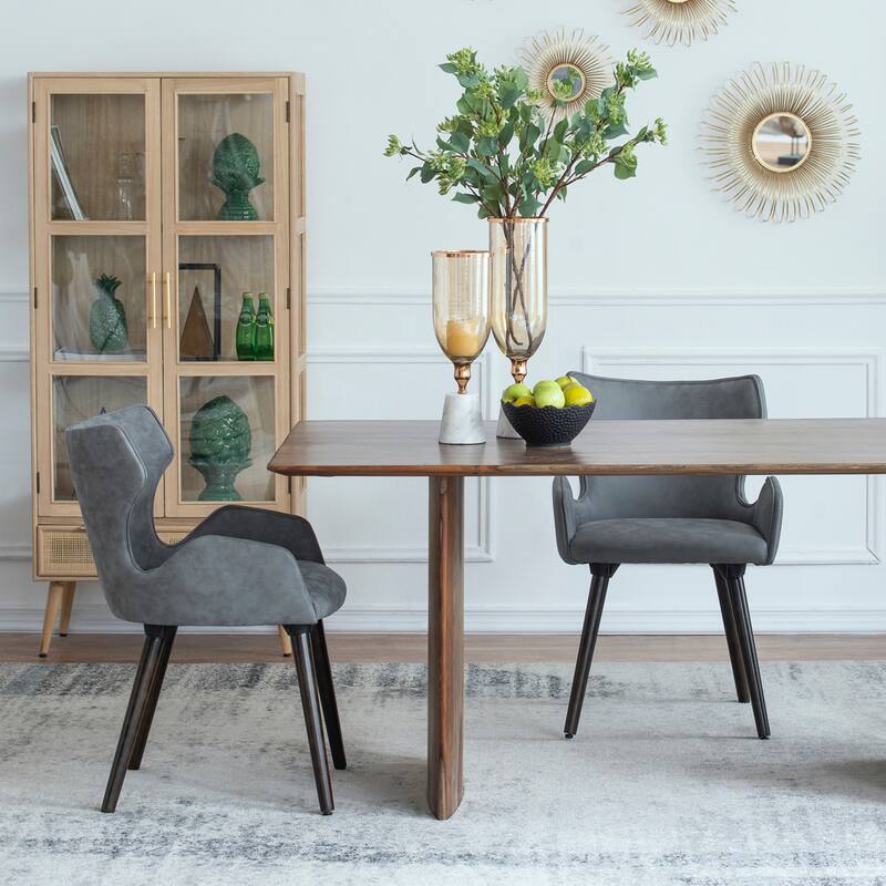 A&B Home Dark Brown Upholstered Dining Chair (Set of 2) Bed Bath & Beyond 32777870