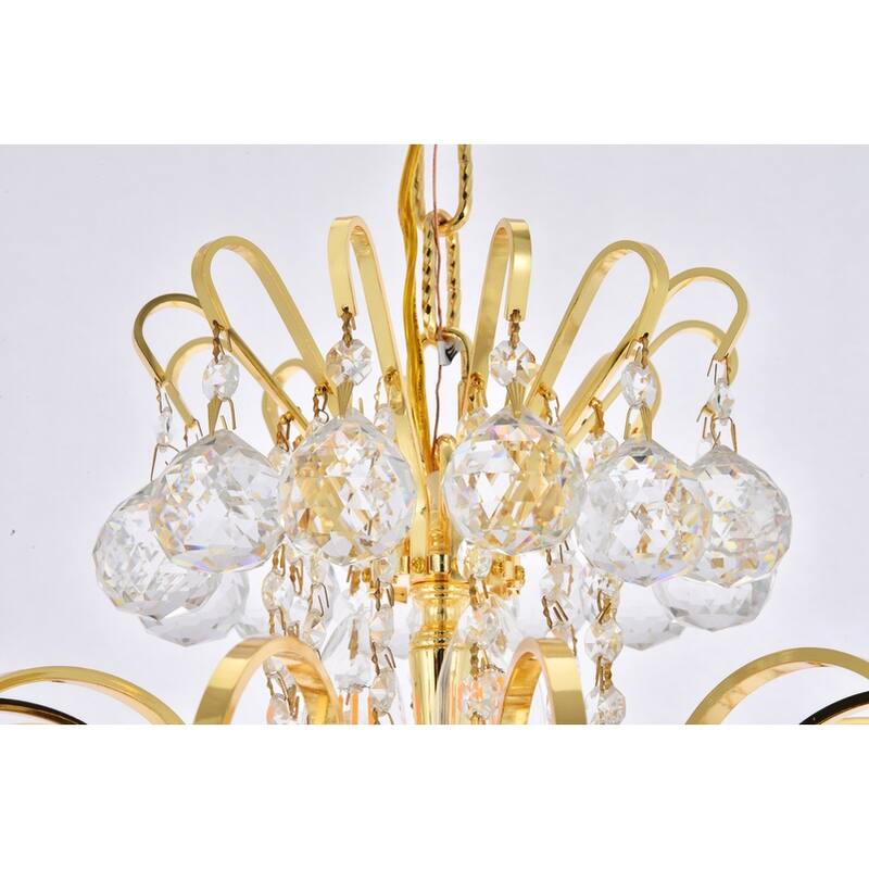 Elegant Lighting Gold 25-inch Royal-cut Crystal Clear Hanging 15-light Chandelier