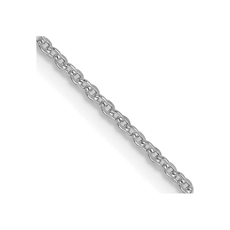Curata 10k White Gold 1.3 mm Flat Cable Chain Necklace Options: 16 18 20 24