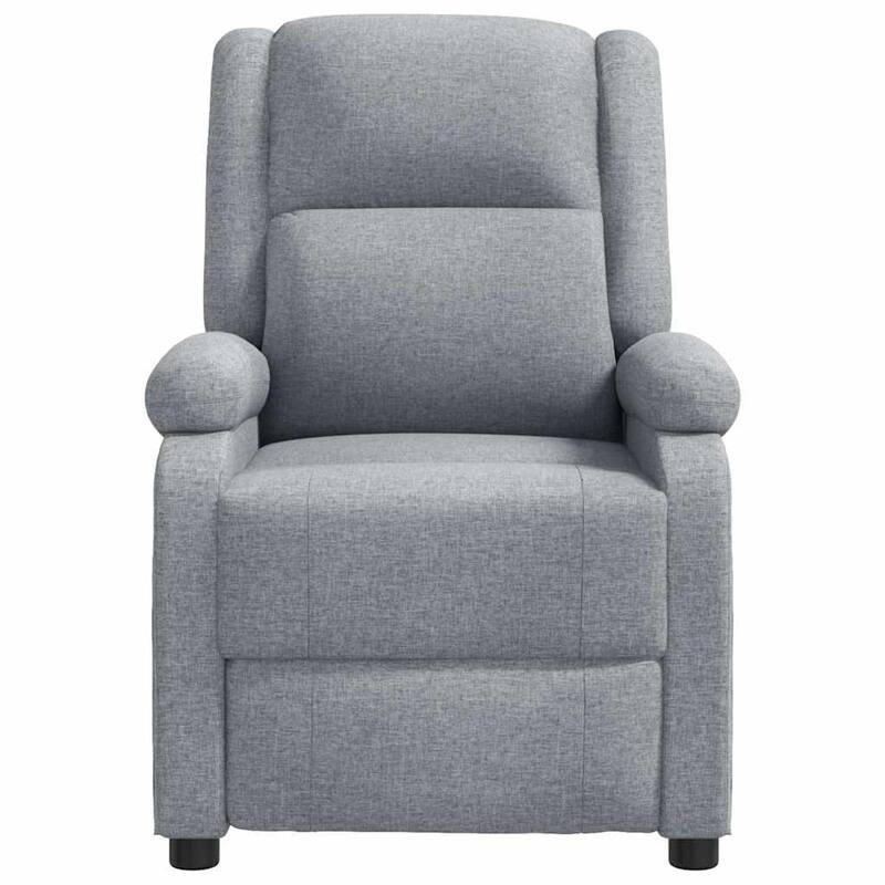 Keo Manual Reclining Massage Chair, Padded Arms, Light Gray Fabric
