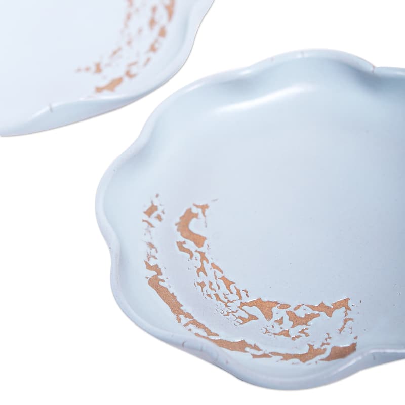 Novica Handmade Naked Blue Ceramic Desert Plates (Pair)