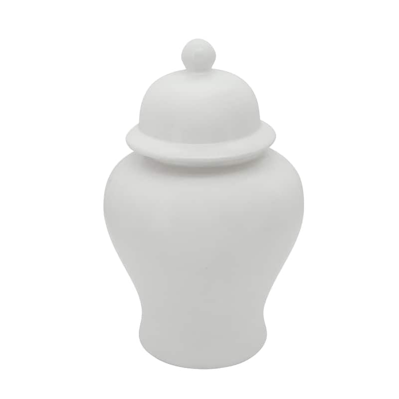 Temple Jar, Matte White, Novelty, Solid Color